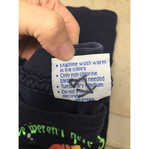 Womens PHI MU Navy Blue Cotton Tee Shirt Size Large - Picture 3 of 6